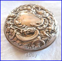 Boite ronde anglaise Georges V en Argent SILVER poinçon LONDRES 1917 ENGLAND