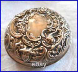 Boite ronde anglaise Georges V en Argent SILVER poinçon LONDRES 1917 ENGLAND