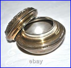Boite ronde anglaise Georges V en Argent SILVER poinçon LONDRES 1917 ENGLAND