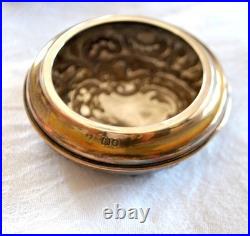 Boite ronde anglaise Georges V en Argent SILVER poinçon LONDRES 1917 ENGLAND