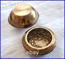 Boite ronde anglaise Georges V en Argent SILVER poinçon LONDRES 1917 ENGLAND