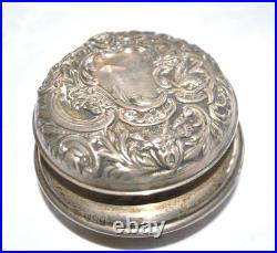 Boite ronde anglaise Georges V en Argent SILVER poinçon LONDRES 1917 ENGLAND