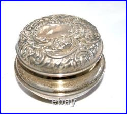 Boite ronde anglaise Georges V en Argent SILVER poinçon LONDRES 1917 ENGLAND