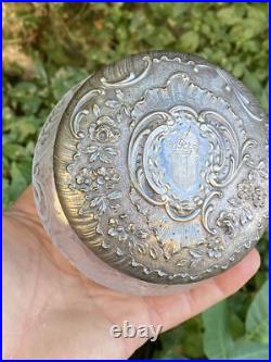 Bonbonnière Cristal Taillé & Argent Massif & Poinçon Minerve & Héraldique