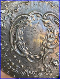 Bonbonnière Cristal Taillé & Argent Massif & Poinçon Minerve & Héraldique