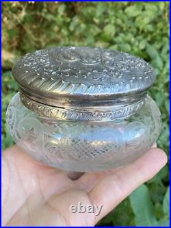 Bonbonnière Cristal Taillé & Argent Massif & Poinçon Minerve & Héraldique