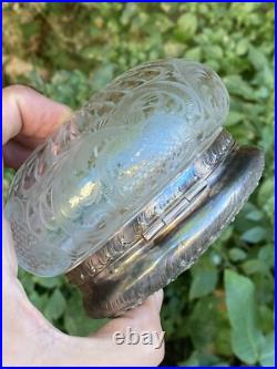 Bonbonnière Cristal Taillé & Argent Massif & Poinçon Minerve & Héraldique