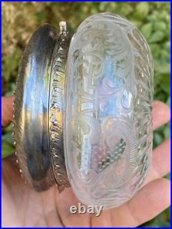 Bonbonnière Cristal Taillé & Argent Massif & Poinçon Minerve & Héraldique