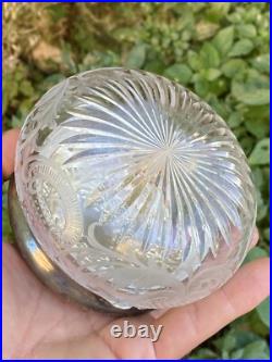 Bonbonnière Cristal Taillé & Argent Massif & Poinçon Minerve & Héraldique