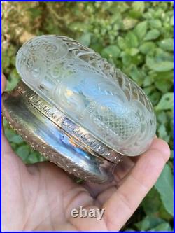 Bonbonnière Cristal Taillé & Argent Massif & Poinçon Minerve & Héraldique