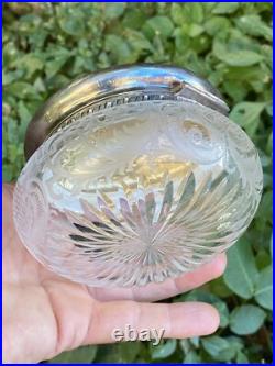 Bonbonnière Cristal Taillé & Argent Massif & Poinçon Minerve & Héraldique