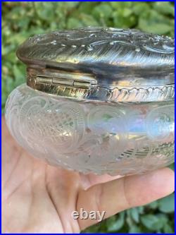 Bonbonnière Cristal Taillé & Argent Massif & Poinçon Minerve & Héraldique