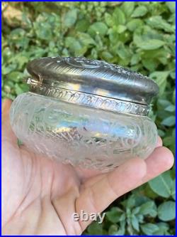 Bonbonnière Cristal Taillé & Argent Massif & Poinçon Minerve & Héraldique