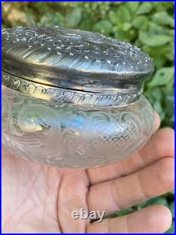 Bonbonnière Cristal Taillé & Argent Massif & Poinçon Minerve & Héraldique