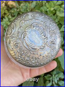 Bonbonnière Cristal Taillé & Argent Massif & Poinçon Minerve & Héraldique