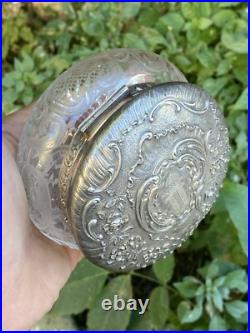 Bonbonnière Cristal Taillé & Argent Massif & Poinçon Minerve & Héraldique