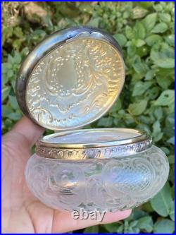 Bonbonnière Cristal Taillé & Argent Massif & Poinçon Minerve & Héraldique