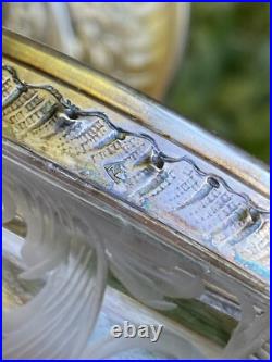 Bonbonnière Cristal Taillé & Argent Massif & Poinçon Minerve & Héraldique