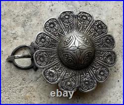Boucle de ceinture ancienne Fekroun argent massif Bijou Berbere poinçon belier