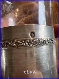 Bouteille & Carafe Cristal Taillé & Argent Massif Poinçon Minerve