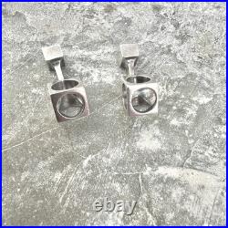 Boutons de manchettes design vers 1970 vintage argent massif poinçonné Crabe