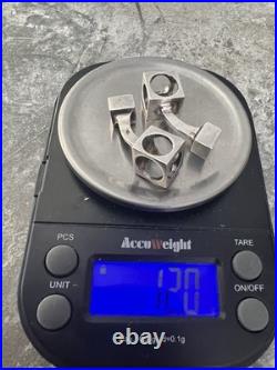 Boutons de manchettes design vers 1970 vintage argent massif poinçonné Crabe