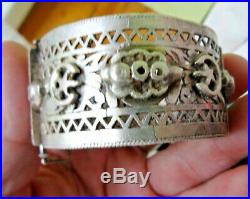 Bracelet ARGENT massif poinçonné tete de Maure berbere 81 gr tunisie aurés maroc