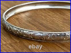 Bracelet Ancien en Argent massif 800 décor fleuri Poinçon Arbre
