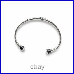 Bracelet Argent Massif 925 Ébène Poinçonné Fait Main Artisan Touareg 28g