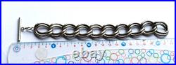 Bracelet Argent Massif Maille Gourmette Poinçon Crabe Vintage 97g