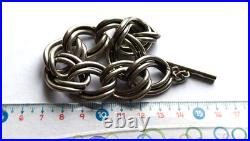 Bracelet Argent Massif Maille Gourmette Poinçon Crabe Vintage 97g