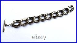 Bracelet Argent Massif Maille Gourmette Poinçon Crabe Vintage 97g