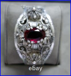 Bracelet En Argent Massif Berbère Kabyle Filigrane Poinçon Crabe Ancien