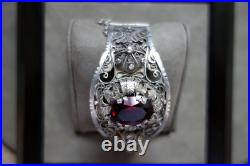 Bracelet En Argent Massif Berbère Kabyle Filigrane Poinçon Crabe Ancien