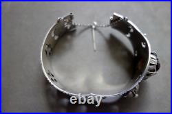 Bracelet En Argent Massif Berbère Kabyle Filigrane Poinçon Crabe Ancien