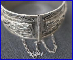 Bracelet En Argent Massif Berbère Maroc Orientaliste Poinçon Crabe
