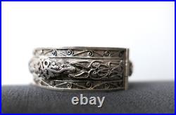 Bracelet En Argent Massif Berbère Maroc Orientaliste Poinçon Crabe