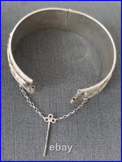 Bracelet En Argent Massif Berbère Maroc Orientaliste Poinçon Crabe