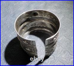 Bracelet Ethnique avec poinçons Argent Massif Berbère Afrique du Nord 120g