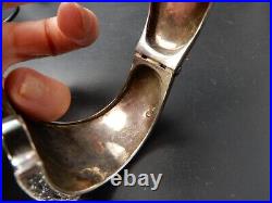 Bracelet Manchette 1980 Argent 925 poinçon & arabesque de Nacre signé Gc 90 gr
