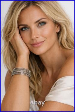 Bracelet Semainier Argent Massif 925 Poinçonné Fait Main 40g Bijou Artisan