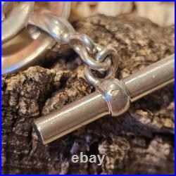 Bracelet Vintage Artisan Argent 925 Fermoir Cabillot Poinçon 20cmx22mm 44,4 G