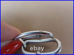 Bracelet Vintage Grosses Mailles Argent Massif Poincon Crabe