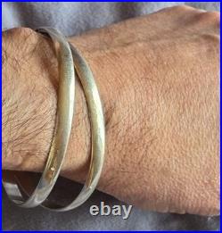 Bracelet double jonc enlacés en argent massif Poinçons Minerve & orfèvre