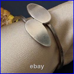 Bracelet jonc moderniste Argent massif Poinçon Crabe 24,3g