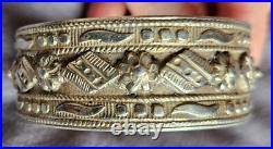 Bracelet manchette XIXème en argent massif Poinçon Minerve & orfèvre 90,3 Gr