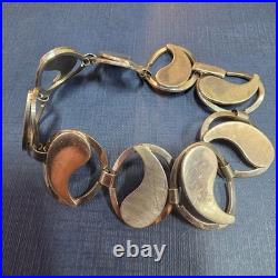 Bracelet moderniste vintage en argent 835 Poinçonné OLI