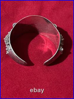 Bracelet orientaliste femme vintage argent massif poinçon et signature