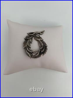 Broche Ancienne Argent 925b Millièmes 12 Gramme Ajouree Feuillage Poincons W992