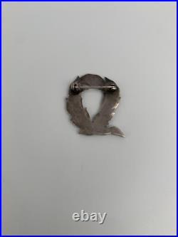 Broche Ancienne Argent 925b Millièmes 12 Gramme Ajouree Feuillage Poincons W992